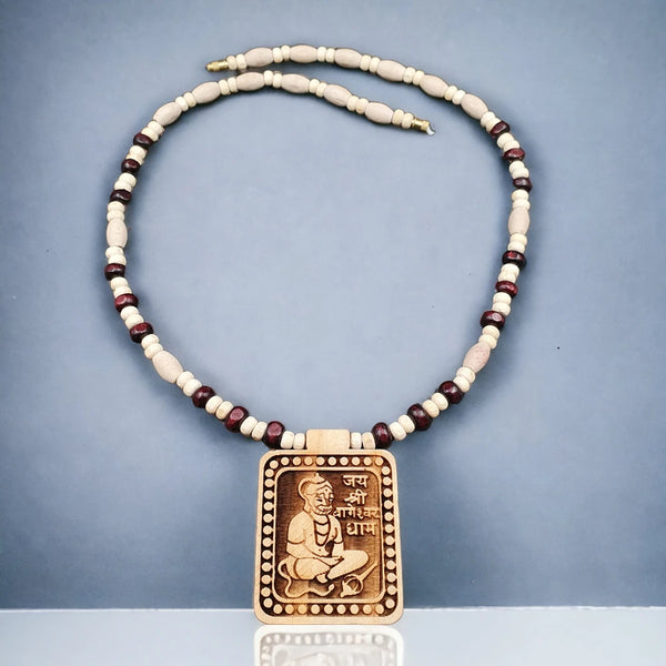 Original Jai Shree Bhageshwar Dham Red White Cylindrical Round Tulsi Mala Locket