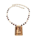 Original Jai Shree Bhageshwar Dham Red White Cylindrical Round Tulsi Mala Locket