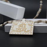 Original Long Size Jai Shree Ram Locket With Black White Round Beads Tulsi Mala