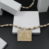 Original Long Size Jai Shree Ram Locket With Black White Round Beads Tulsi Mala