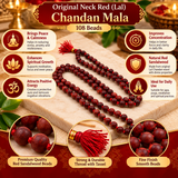 Original Neck Red (Lal) Chandan Mala 108 Beads
