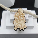 Original Radha Krishna Locket Big Size White Brown Bead Tulsi Mala