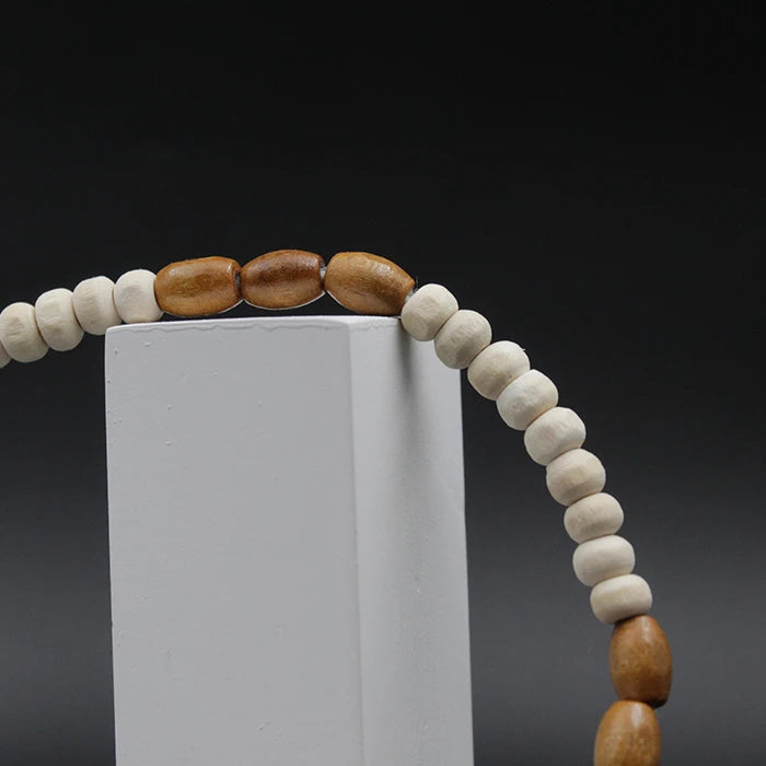Original Radha Krishna Locket Big Size White Brown Bead Tulsi Mala