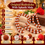 Original Rudraksha With Sphatik Mala