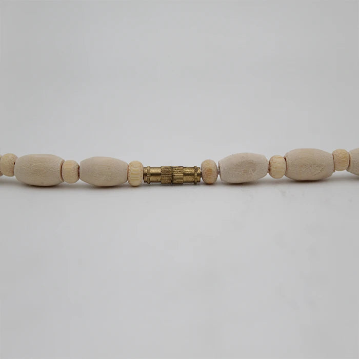Original Shree Ram Name Square Locket With Tulsi Wooden White Brown Bead Mala