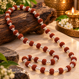 Original Silver Rudraksha Mala 54 Beads