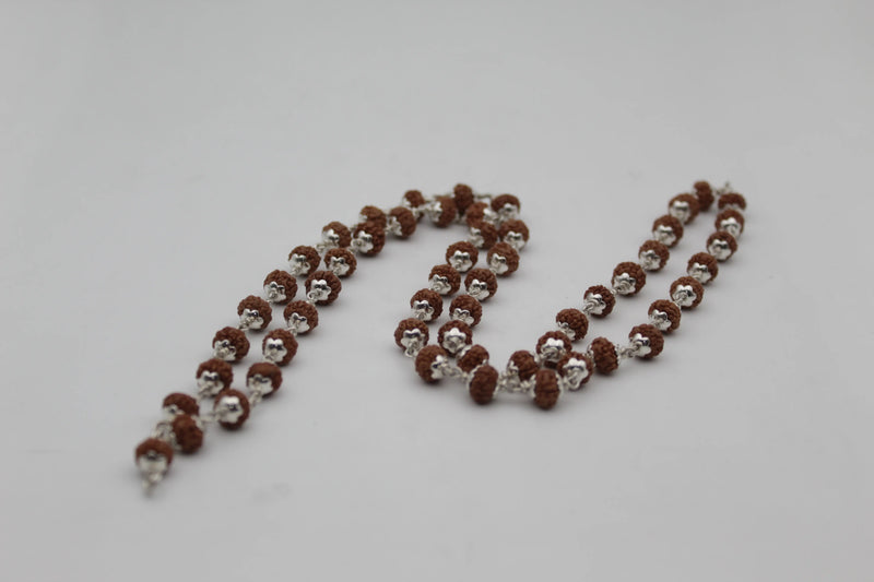 Original Silver Rudraksha Mala 54 Beads