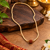 Original Small Beads Tulsi Mala with One 5 Five Mukhi Rudraksha