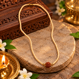 Original Small Beads Tulsi Mala with One 5 Five Mukhi Rudraksha