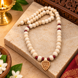 Original Wooden Tulsi Mala With Radha Heart Locket Mala
