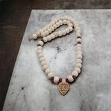 Original Wooden Tulsi Mala With Radha Heart Locket Mala