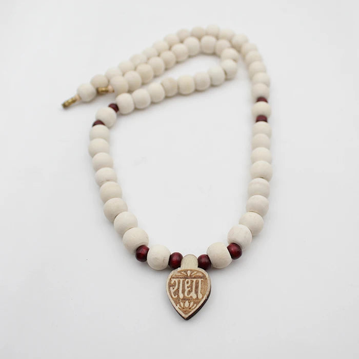 Original Wooden Tulsi Mala With Radha Heart Locket Mala