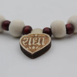 Original Wooden Tulsi Mala With Radha Heart Locket Mala