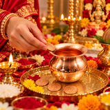 Pack Of 2 Diwali Combo of Tambe ke Sikke without Hole And Tambe Ka Lota for Diwali Pujan