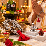 Pack Of 3 Combo Natural Vaijanti Mala With Original Rudraksha And Silver Parad Shivling
