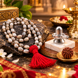 Pack Of 3 Combo Natural Vaijanti Mala With Original Rudraksha And Silver Parad Shivling
