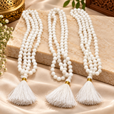 Pack Of 3 Original Round Shape Sulemani White Stone 108 Beads Hakik Mala For Men And Women