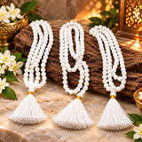Pack Of 3 Original Round Shape Sulemani White Stone 108 Beads Hakik Mala For Men And Women