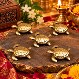 Pack of 5 Combo Kachua Set,Metal Kachua for Good Luck for Diwali Pujan