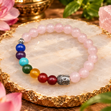 Pink 7 Chakra Yoga Stretchable Bracelet