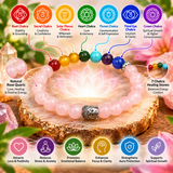 Pink 7 Chakra Yoga Stretchable Bracelet