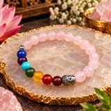 Pink 7 Chakra Yoga Stretchable Bracelet