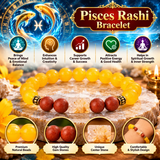 Pisces Rashi Bracelet with Yellow & Red Beads