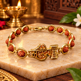 Premium Shiv Mahadev Trishul Damru Stylish Golden Bracelet