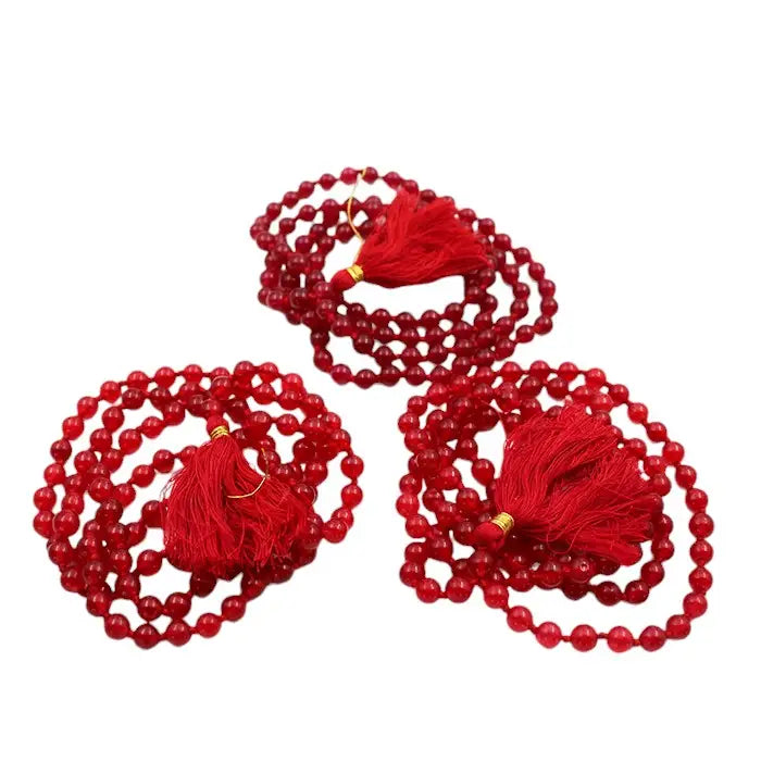 Pack Of 3 Combo Set,Red Crystal Hakik Agate Mala For Men And Women