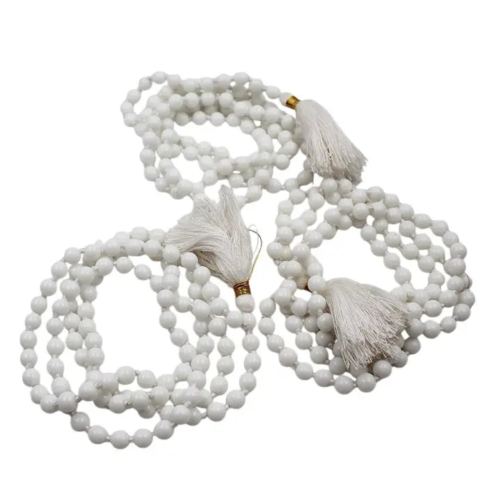 Pack Of 3 Original Round Shape Sulemani White Stone 108 Beads Hakik Mala For Men And Women