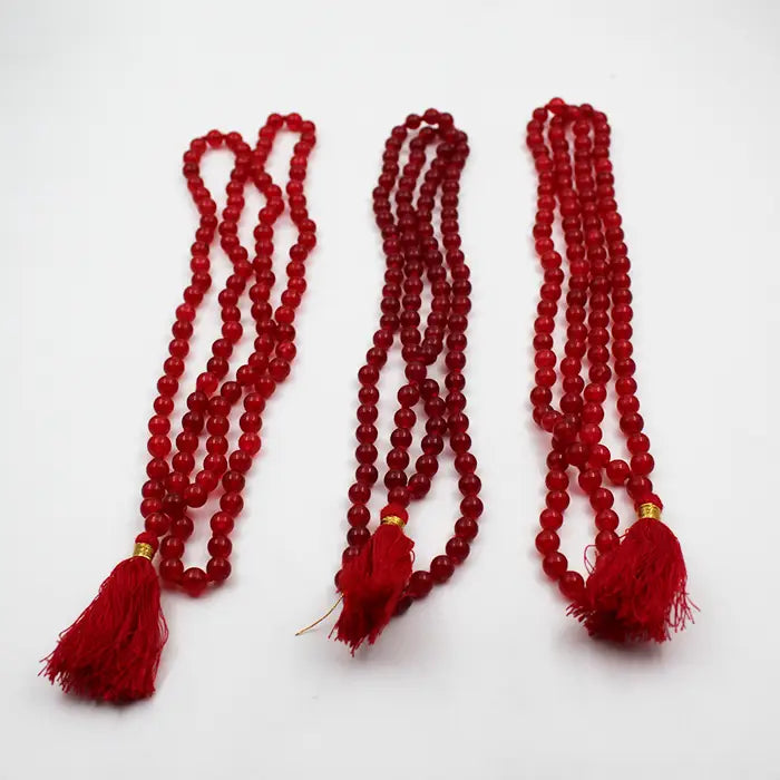 Pack Of Combo Set,Red Crystal Hakik Agate Mala For Men And Women