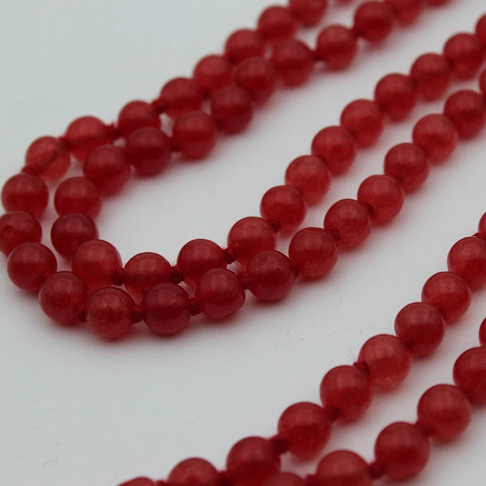 Natural Red Sulemani Hakik Round Stone 108 Beads 8mm Japa Mala