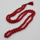 Natural Red Sulemani Hakik Round Stone 108 Beads 8mm Japa Mala