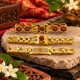 Rudraksha Bracelet with Crystal Beads/ Rakhi Combo Pack of 3