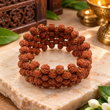 Brown Multiline Rudraksha Stretchable Bracelet