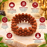 Brown Multiline Rudraksha Stretchable Bracelet
