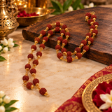 Rudraksha Mala With Golden Cap (38 Beads)