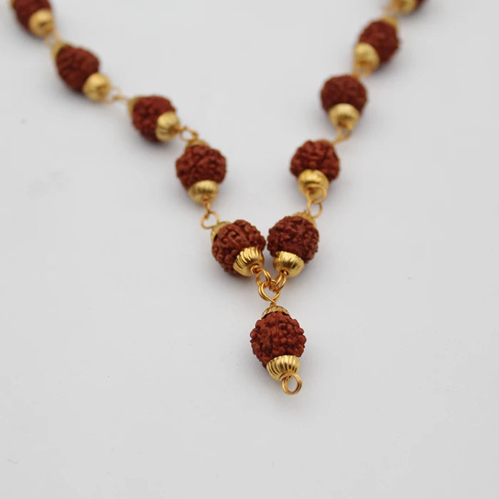 Rudraksha Mala With Golden Cap (38 Beads)