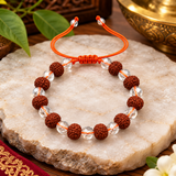 Rudraksha With White Crystal Bracelet