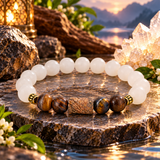 Scorpio Rashi Bracelet with White Beads