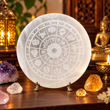 Selenite Charging Plate with Zodiac Signs
