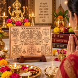 Shri Mahalaxmi Pujan Yantra - Pure Copper Sheet