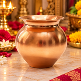 Pure Copper Small Kalash Lota for Puja at Home Office and Mandir | Tambe Ka Lota - 4 Inches Depth