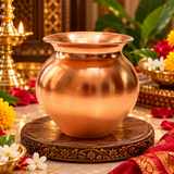 Pure Copper Small Kalash Lota for Puja at Home Office and Mandir | Tambe Ka Lota - 4 Inches Depth