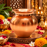 Pure Copper Small Kalash Lota for Puja at Home Office and Mandir | Tambe Ka Lota - 4 Inches Depth