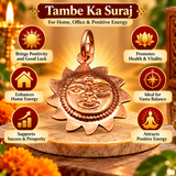 Tambe Ka Suraj 4 Inches | Copper Suraj for Wall Hanging at Home &amp; Office | Decoration Item for Good Luck