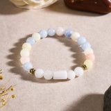 Taurus Rashi Bracelet with Blue & Pink Beads