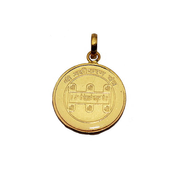Premium Quality Shri Vashikaran Yantra Locket/Pendant – Gold Plated Yantra | Metal Yantra Engraved Pendant To Attract Progress | श्री वशीकरण यंत्र लॉकेट