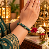 Virgo Rashi Bracelet with Green Beads