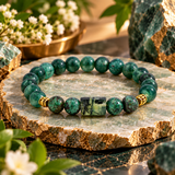Virgo Rashi Bracelet with Green Beads